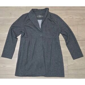 Soma Live Lounge Wear Luxuriously Soft Jacket Cardigan Sz L One Button Pockets